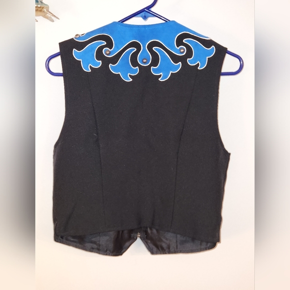 Berry Fit Royal Blue and Black Western Pleasure Studded Show Vest - Picture 2 of 3